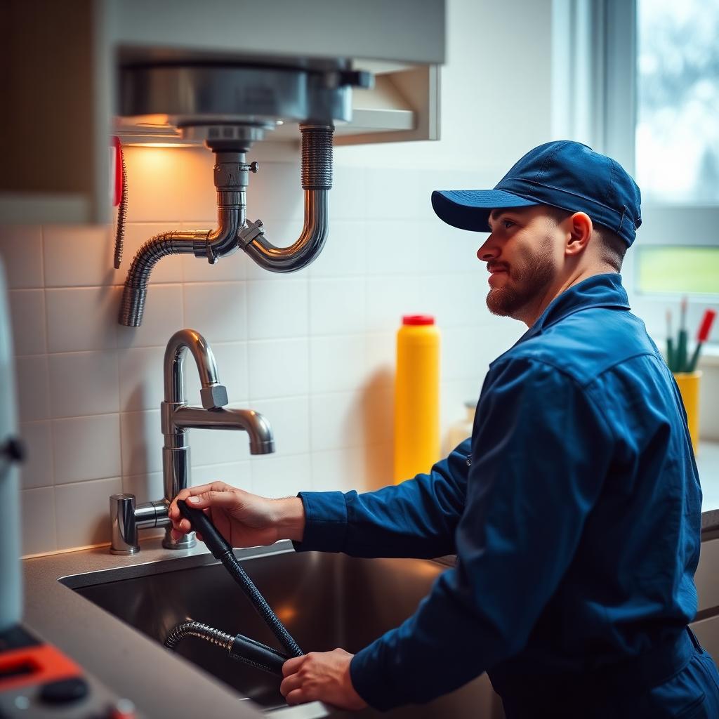 Licensed California plumber repairing a kitchen sink